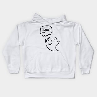 Cute Ghost Minimalist Aesthetic Halloween Design Kids Hoodie